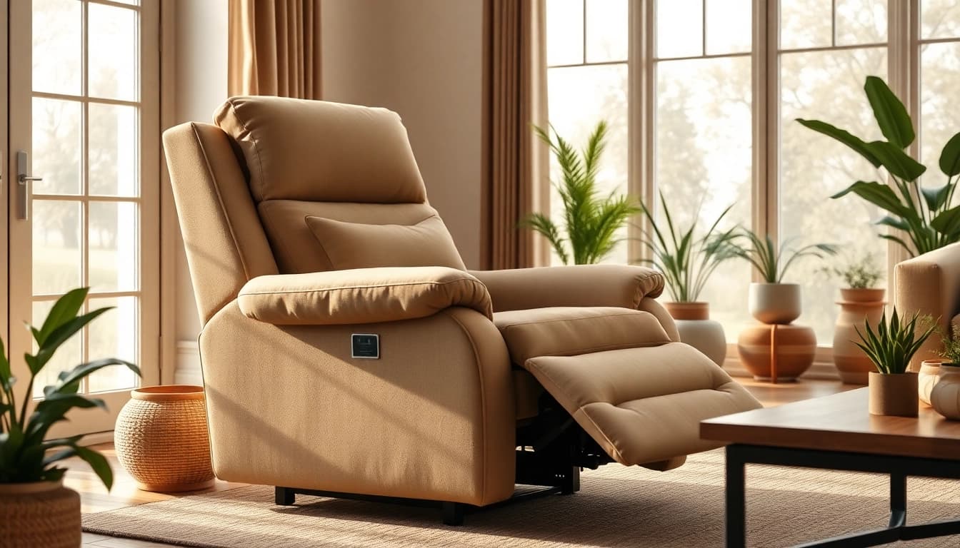 Relax and unwind in a luxury recliner sleeper chair, showcasing its plush design and comfortable style.