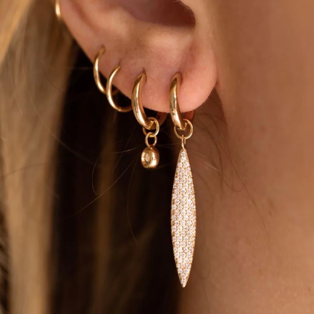 Diamond Bubble Hoops in Real Gold | Buy Online UK