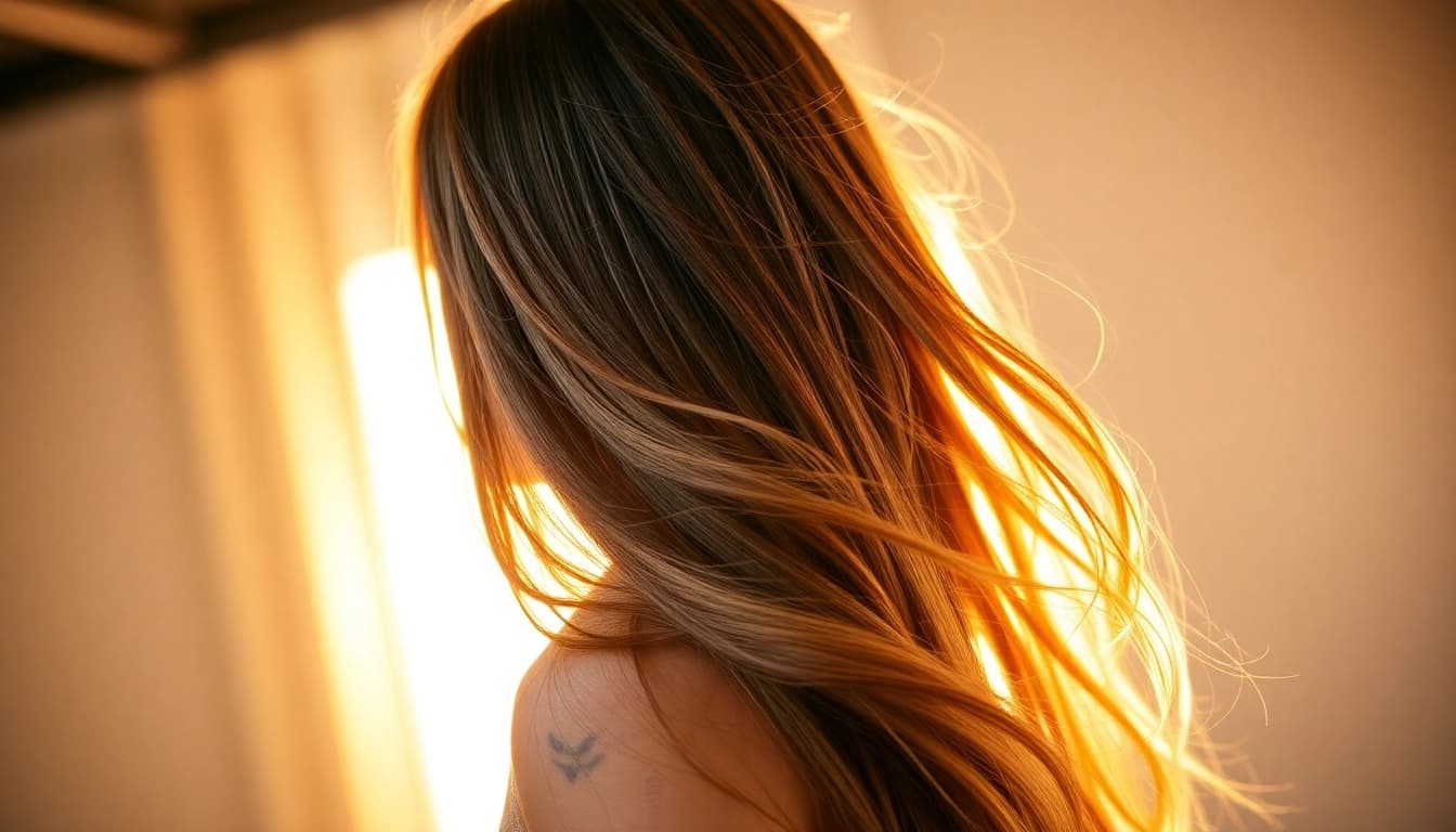 Sew in weft hair extensions beautifully blended into a model's natural hair, showcasing elegance.
