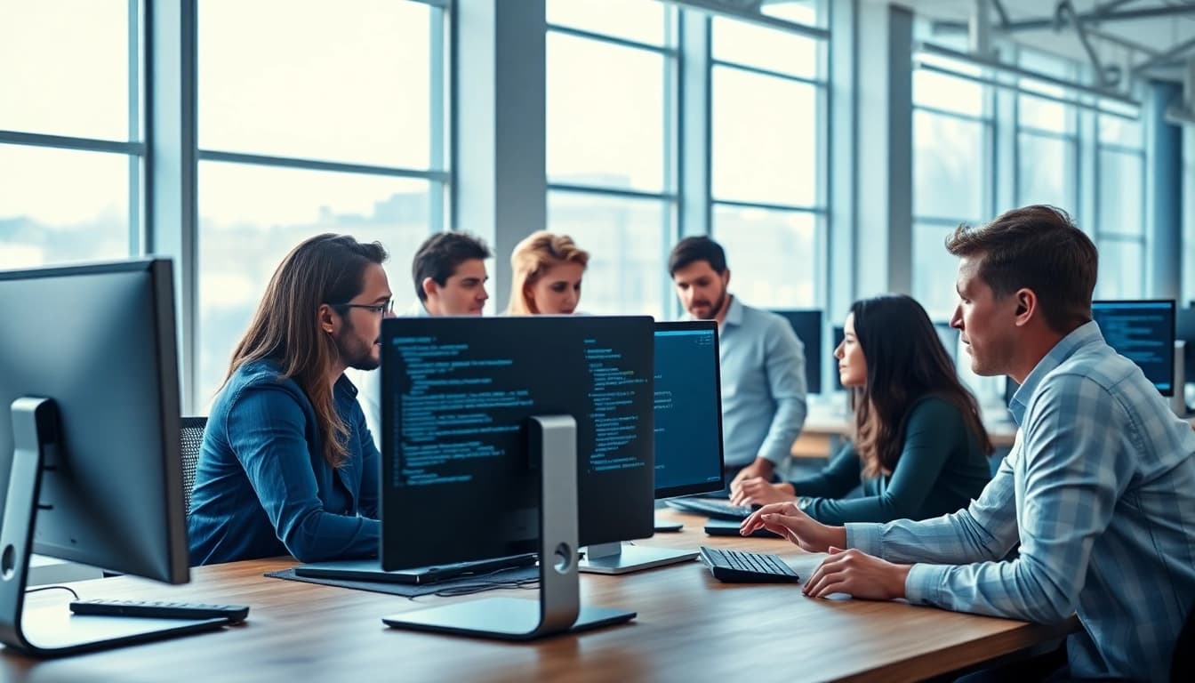 Developing AI Software solutions in a collaborative office environment.