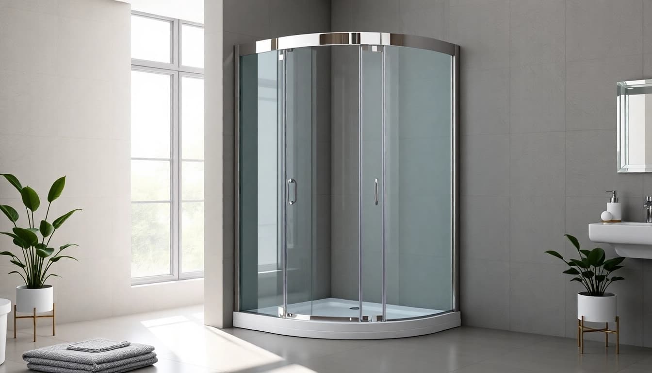 Genießen Sie die hochwertige sonni Duschkabine 80x80 in einem modernen Bad, das Eleganz und Stil ausstrahlt.
