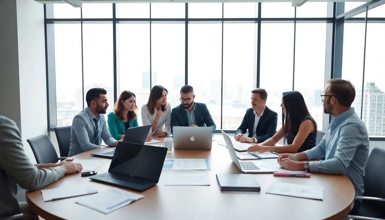 Team collaborating on Acquisition Planning strategies in a modern office environment.