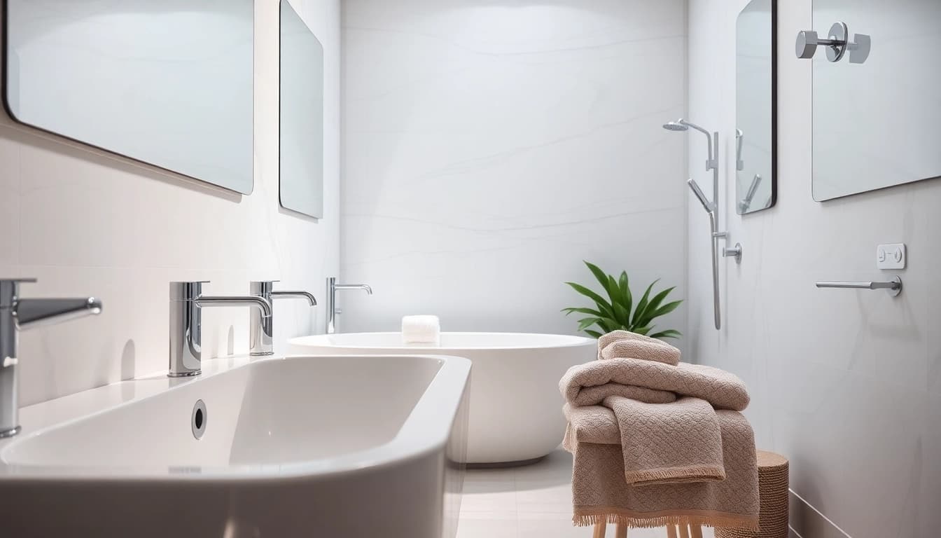 Sonni sanitär GmbH präsentiert hochmoderne Badezimmerprodukte in stilvollem Ambiente.