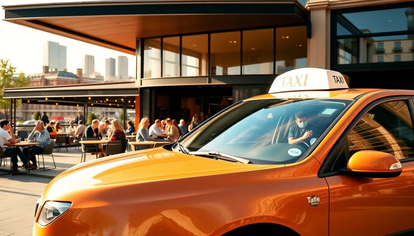Book a comfortable West Bridgford Taxi at a lively café for a convenient ride.