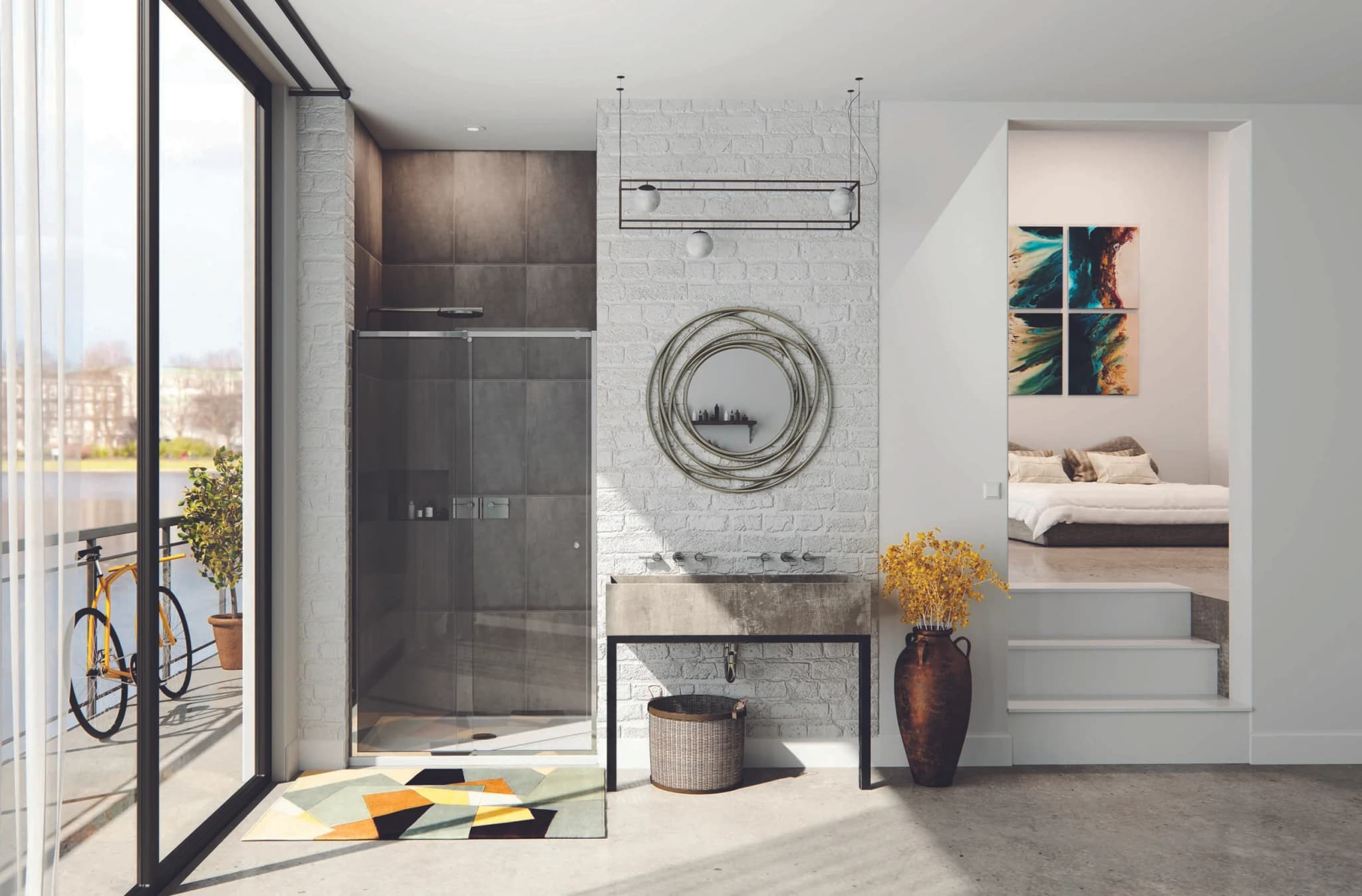 Create a Minimalist Look with a Black Frame Shower Screen