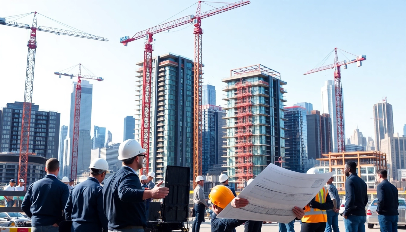 Manhattan General Contractor supervising a busy construction site in New York City.