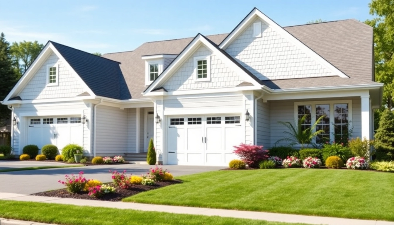 Explore a cape cod home with an attached garage set against vibrant landscaping.