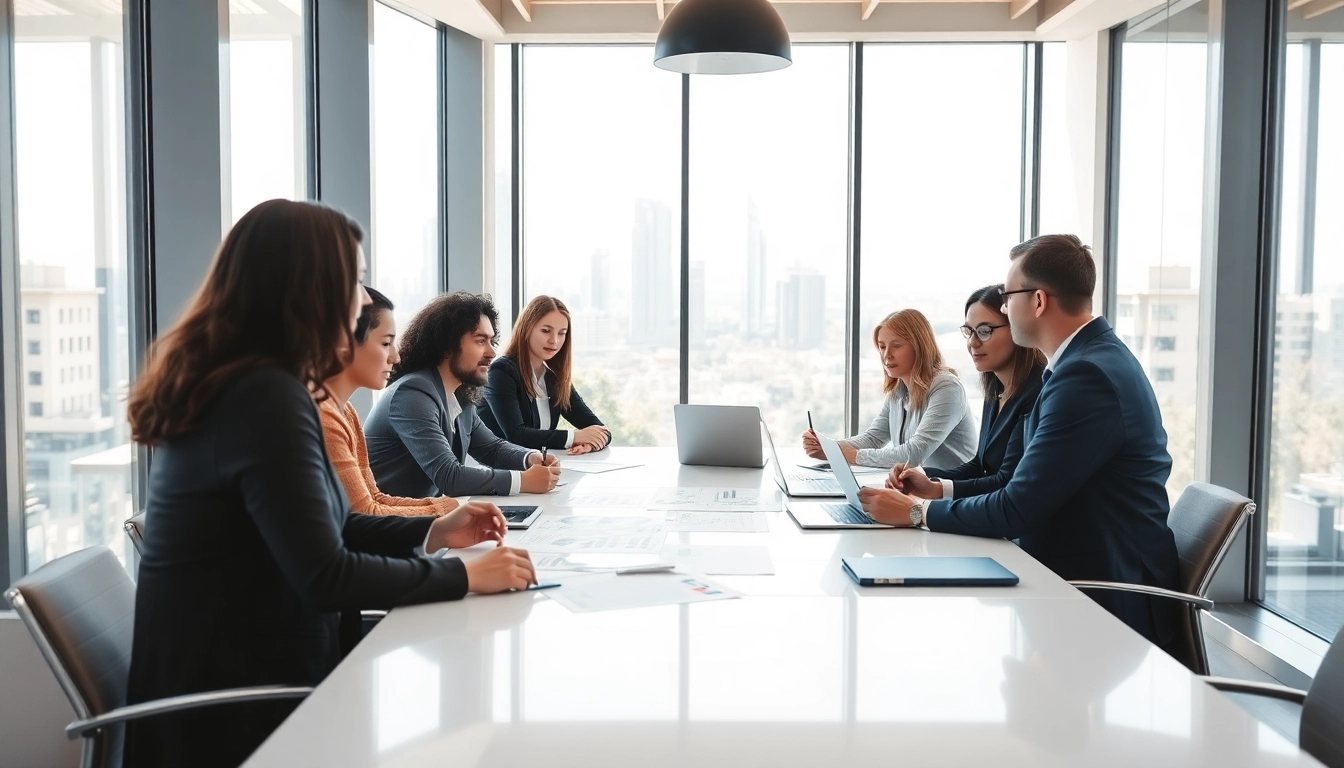 Enhance Proposal Writing and Management with a diverse team collaborating in a modern office.