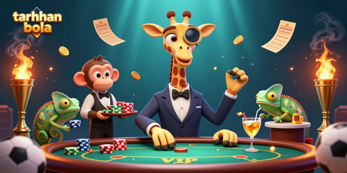 Experience taruhan bola thrills with a high-roller giraffe and vibrant betting elements in 3D.