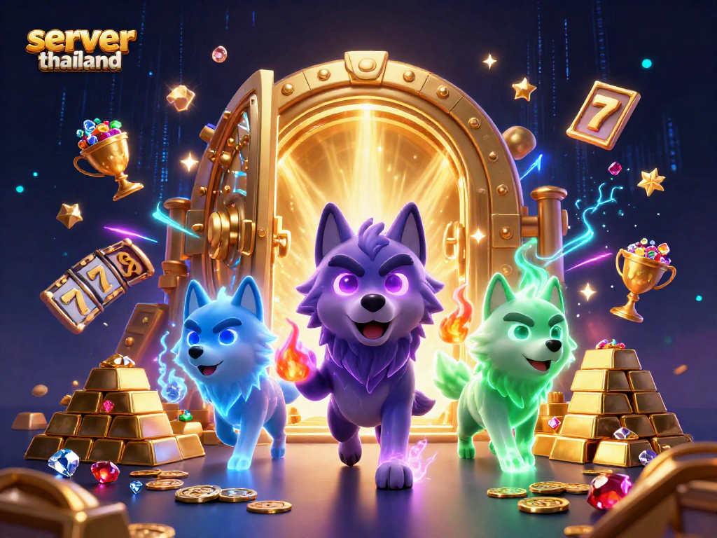 Engage with thrilling server thailand gameplay featuring vibrant casino elements and ghostly wolves.