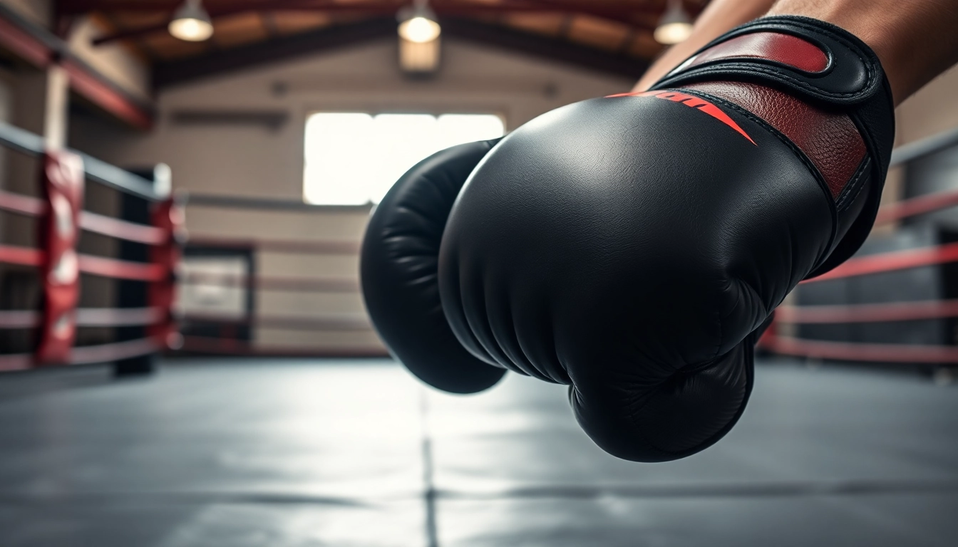 Professionelle MMA gloves in Aktion auf einem Trainingsring, betont die hohe Qualität
