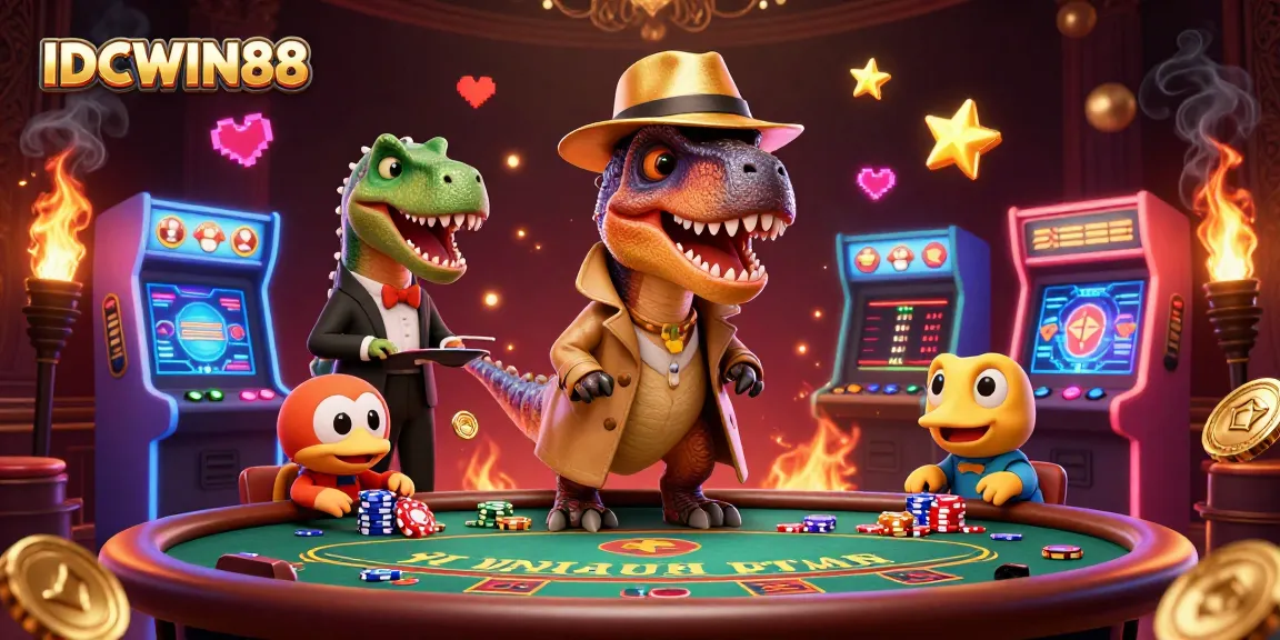 Experience thrilling gameplay at IDCWIN88 with vibrant 3D characters and dynamic casino surroundings.