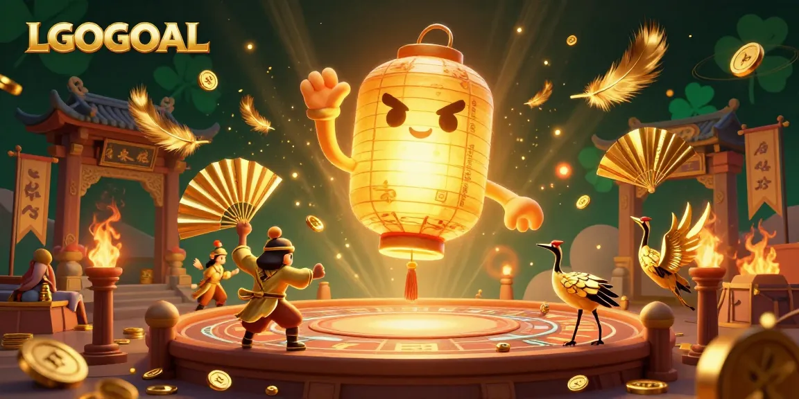 Experience thrilling gaming at LGOGOAL with vibrant golden lantern spirits and dynamic casino elements.