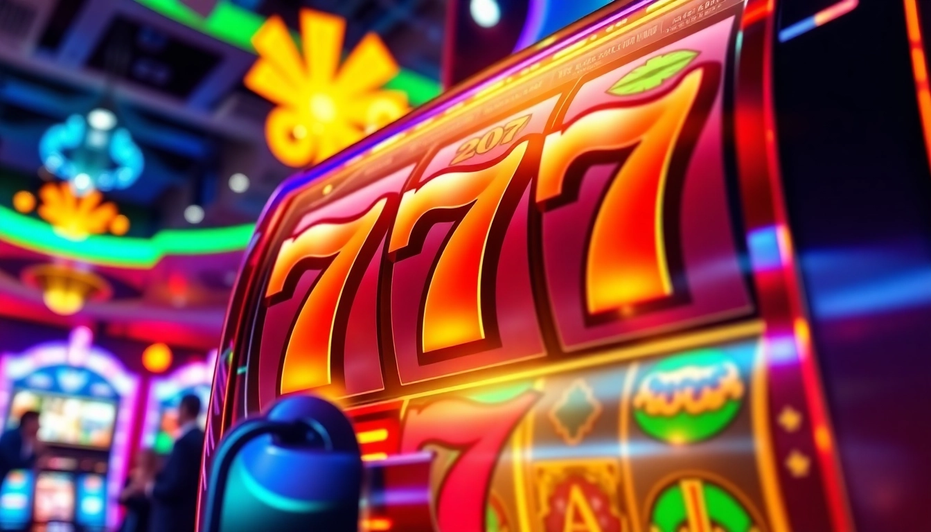 Membaca slot777 yang berputar dengan simbol berwarna cerah di kasino.