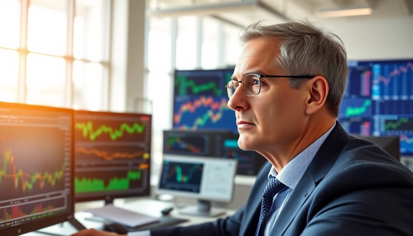 Begin stock trading saudi arabia with professional trader analyzing market data.