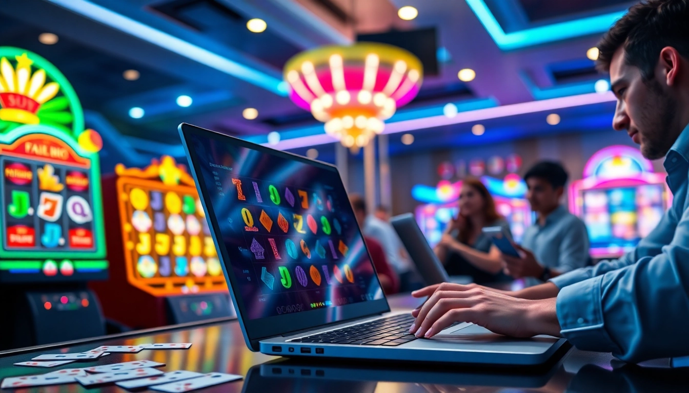 Engaging scene of Non gamstop Casino Uk showcasing vibrant online gaming experiences.