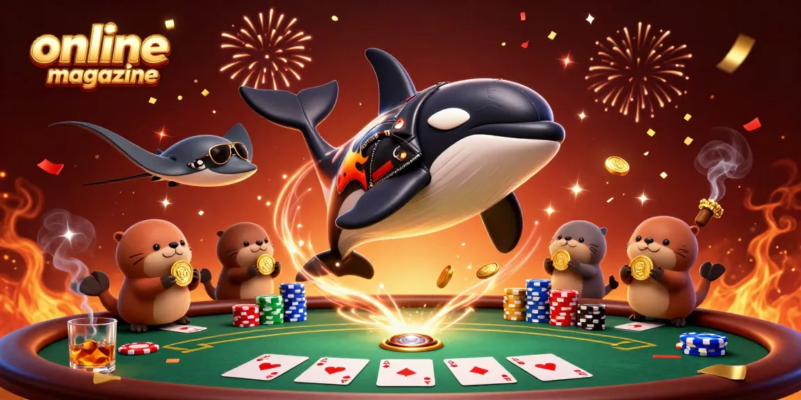 Exciting 3D casino scene featuring animated characters in an online magazine showcasing poker action and festive atmosphere.