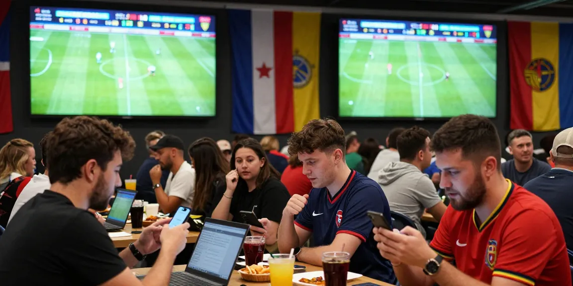 Engaging scene of fans enjoying a football match while瞭解內容 about betting options