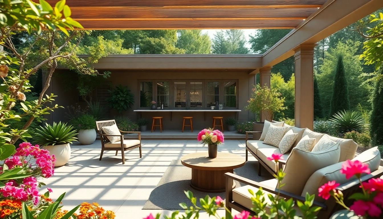 Experience Wellesley Outdoor Living with a beautifully designed patio and lush garden setting.