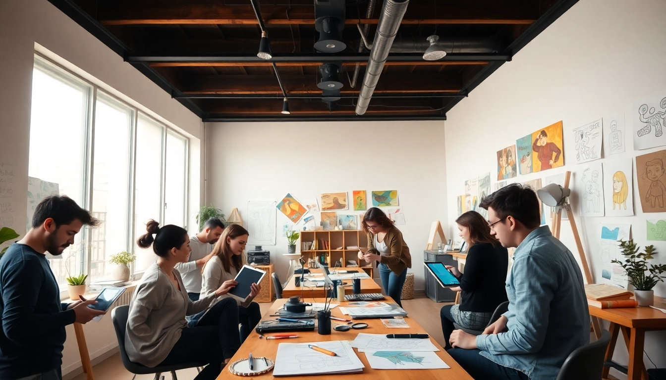 Animatoren in einem Animation Studio Berlin bei der kreativen Zusammenarbeit an Projekten.