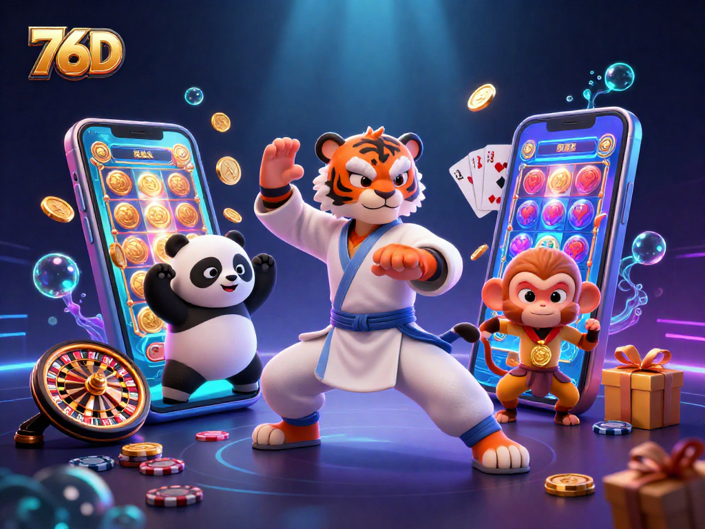 76D traz diversão com jogos de slot e um tigre mestre em ação.