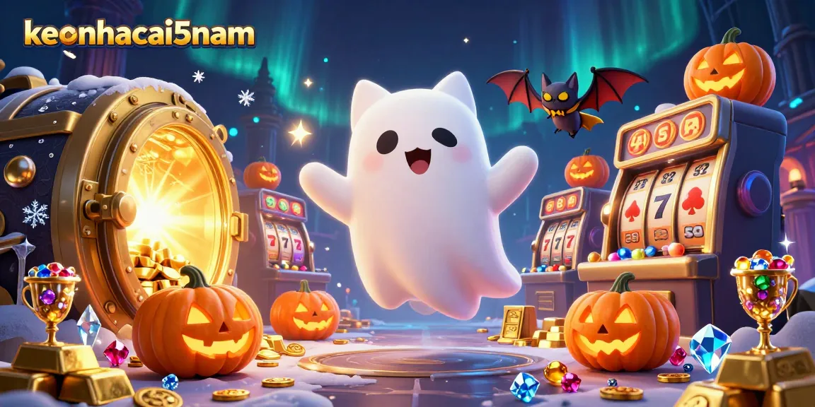 Engage in exciting gaming with keonhacai5nam as a ghost cat, bat, and pumpkins come alive in a haunted casino.