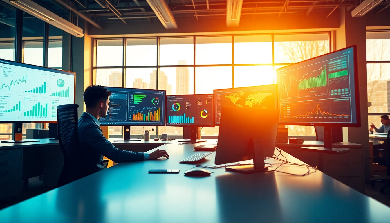 Visual representation of enterprise search ai tools enhancing data analysis in a modern workspace.