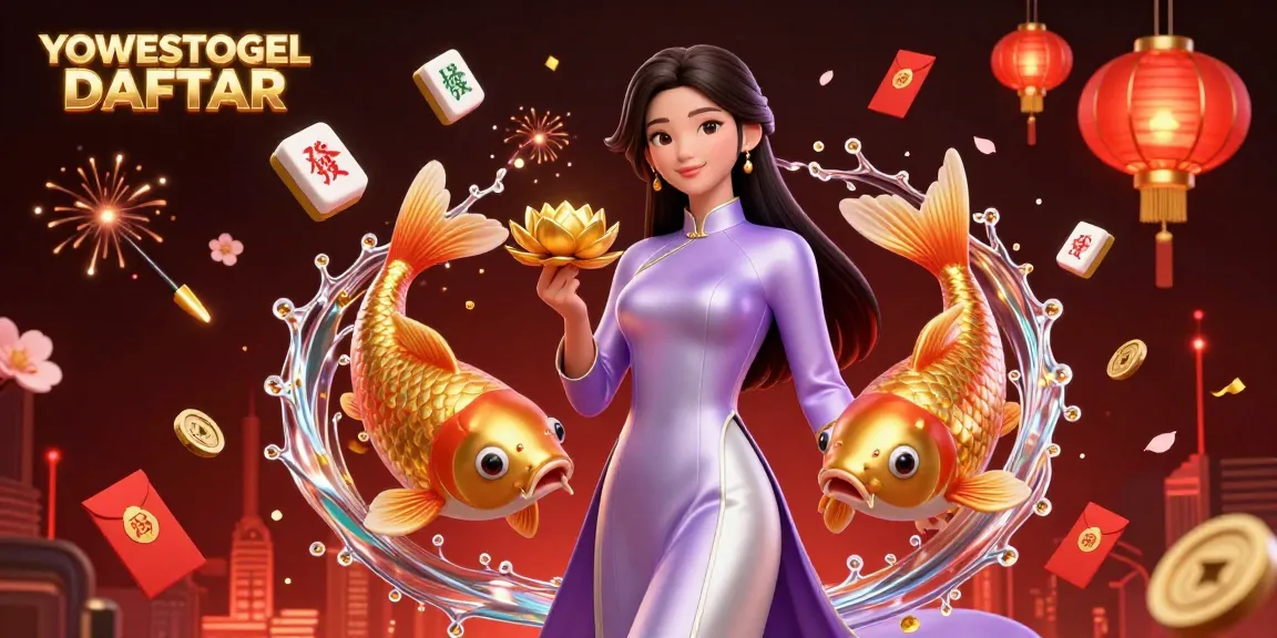 Play exciting lottery games with YOWESTOGEL DAFTAR, showcasing vibrant 3D characters and rich game elements.