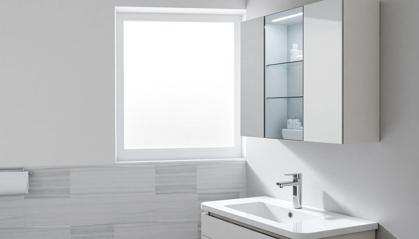 Showcase of a stylish bathroom cabinet with mirror and light that enhances modern vanity design.