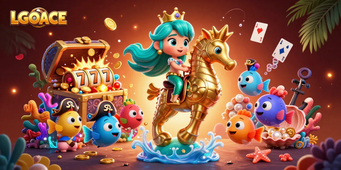 Experience the excitement of LGOACE slots with vibrant 3D characters and dynamic casino elements.