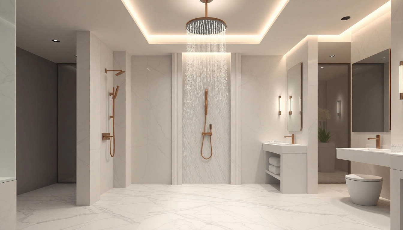 Experience the beauty of elegant showers in a luxurious bathroom with modern designs and serene ambiance.