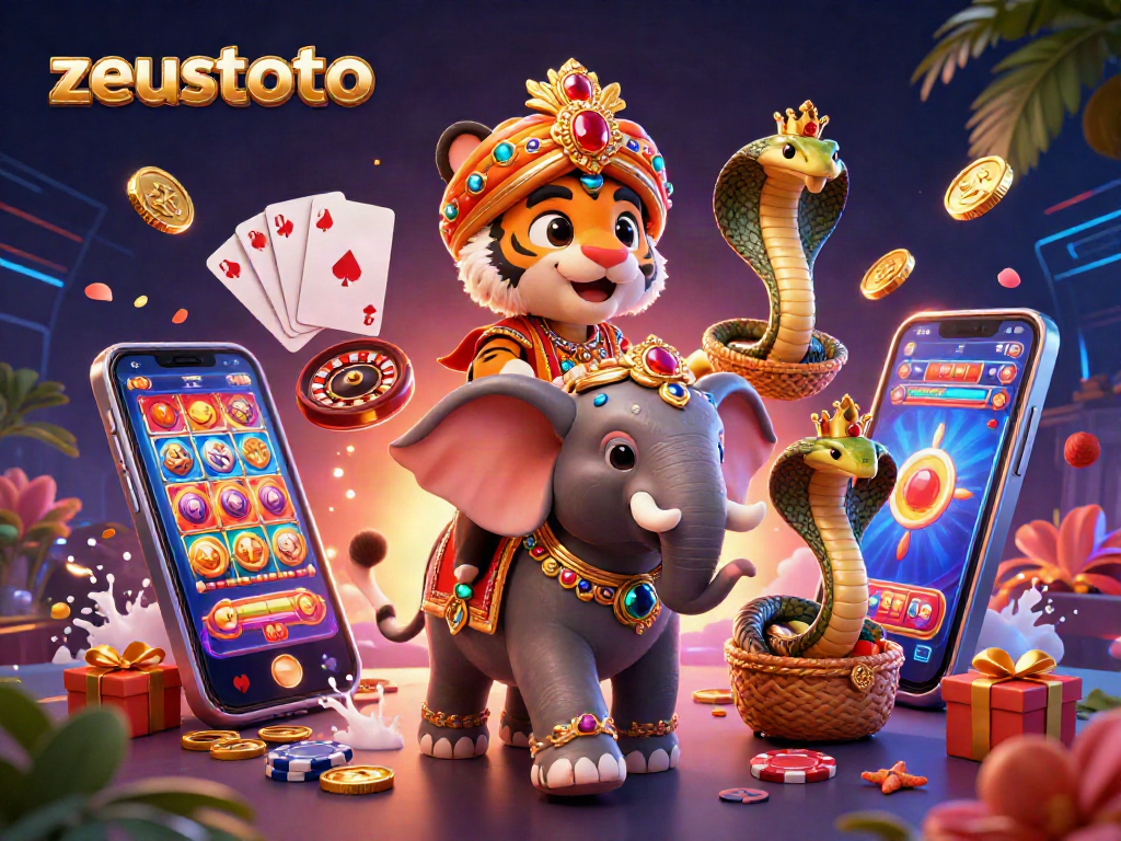 Experience zeustoto's vibrant casino magic with a 3D maharaja and dynamic gaming elements.