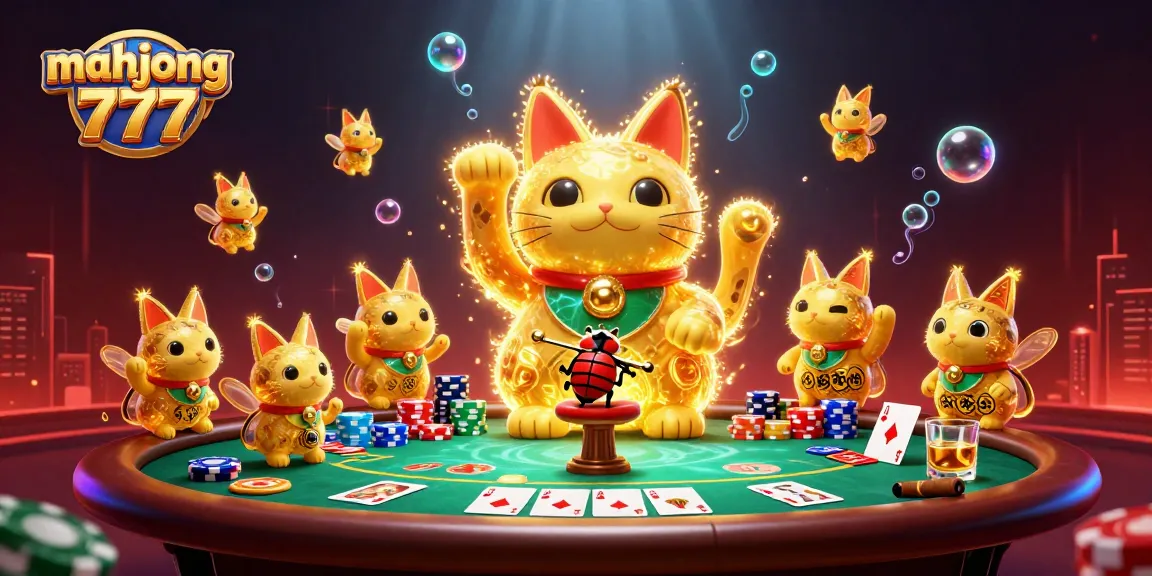Experience the magic of mahjong 777 with vibrant symbols and illuminated themes in this engaging casino illustration.