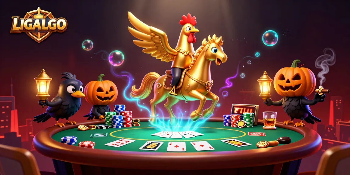 LIGALGO gameplay scene showcasing vibrant poker action and immersive atmosphere with dynamic characters.
