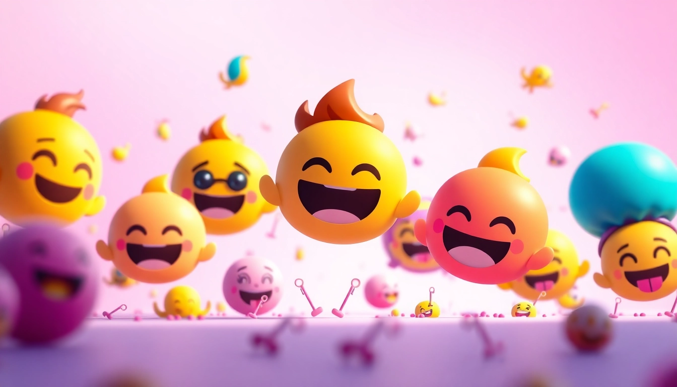TikTok emojis displayed in a colorful, playful arrangement in a digital space.