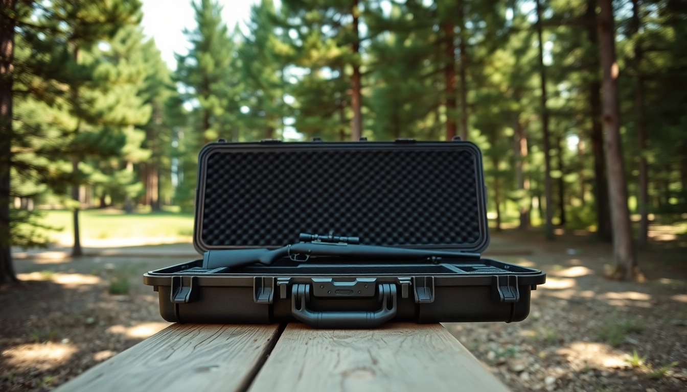 Store your gear safely with a Pelican rifle case, showcasing its robust and protective design.