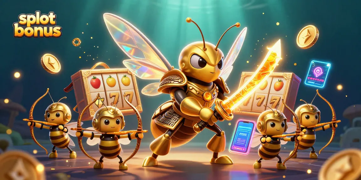 Engage in thrilling slot bonus action with vibrant characters and glowing elements in this casino-themed artwork.