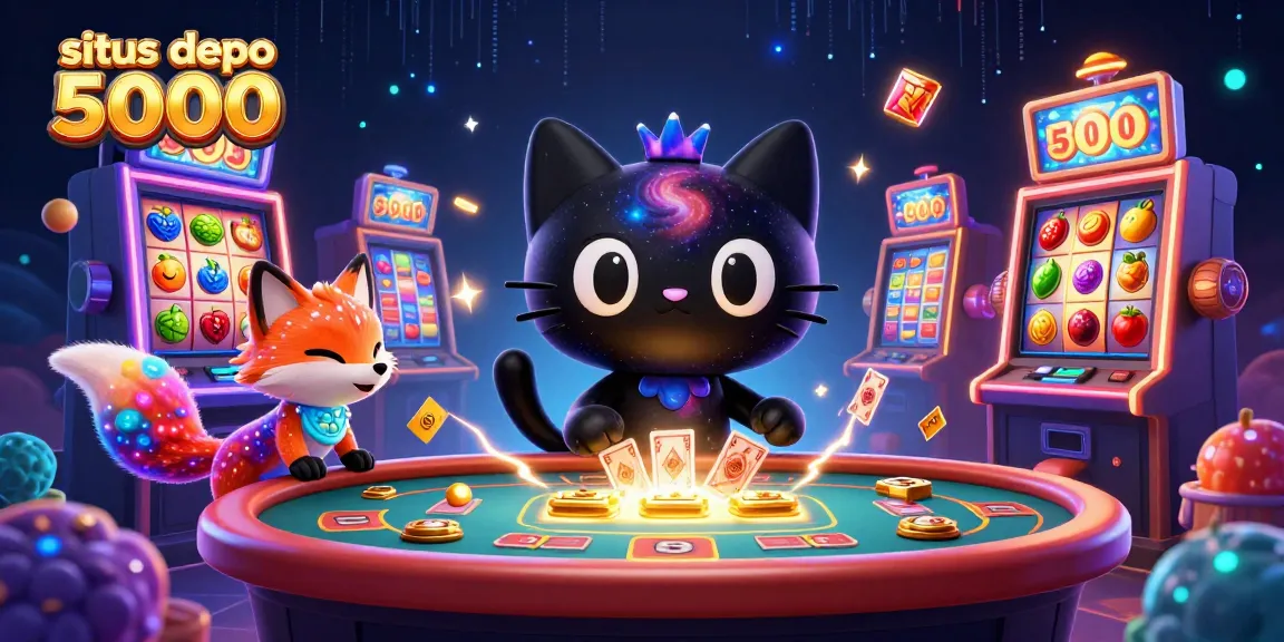 Berpartisipasi dalam permainan situs depo 5000 dengan ilustrasi slot yang megah dan karakter fantastis.
