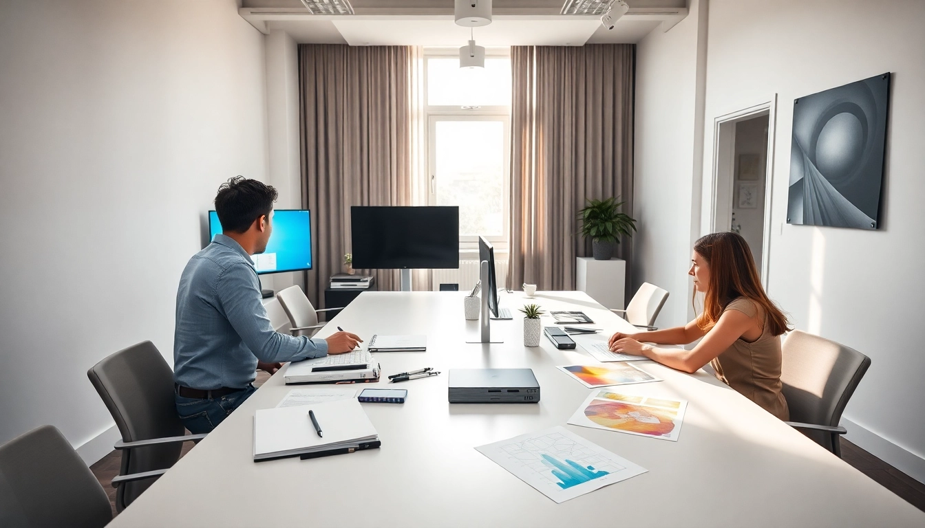 Professionelle Webdesign Braunschweig Agentur mit kreativen Designern, die zusammenarbeiten.