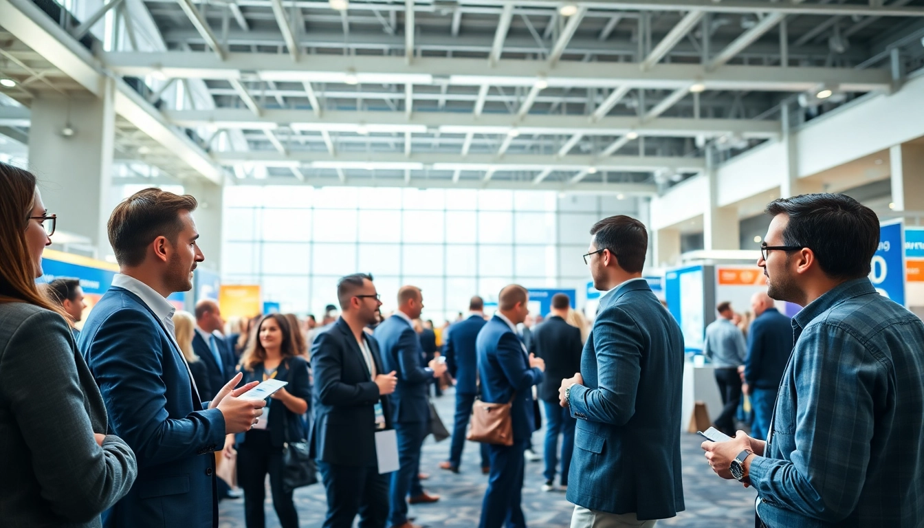 Engaging interaction at construction networking events highlighting professionals exchanging ideas.