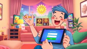 Tashan login screen being accessed on a tablet, showcasing a user-friendly gaming interface.