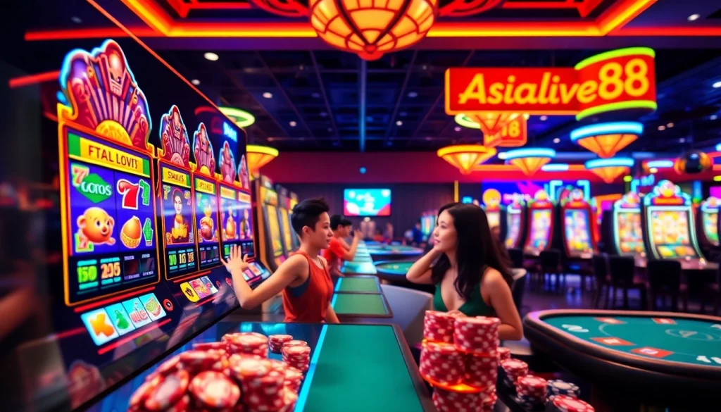 Permainan Asialive88 Login game yang menarik dengan antarmuka kasino online yang berwarna-warni.