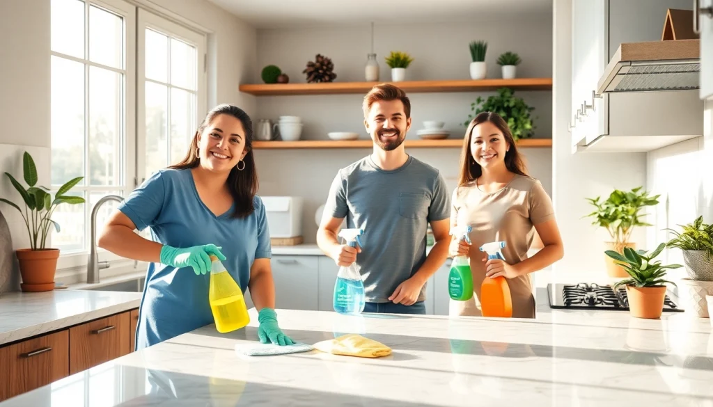 Clean and organized kitchen representing a professional Cleaning Service using eco-friendly products.