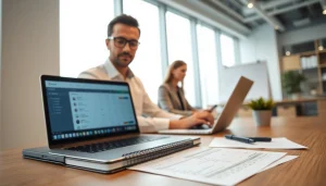 신용카드 현금화 방법을 설명하는 전문가의 모습과 현대적인 사무실 배경