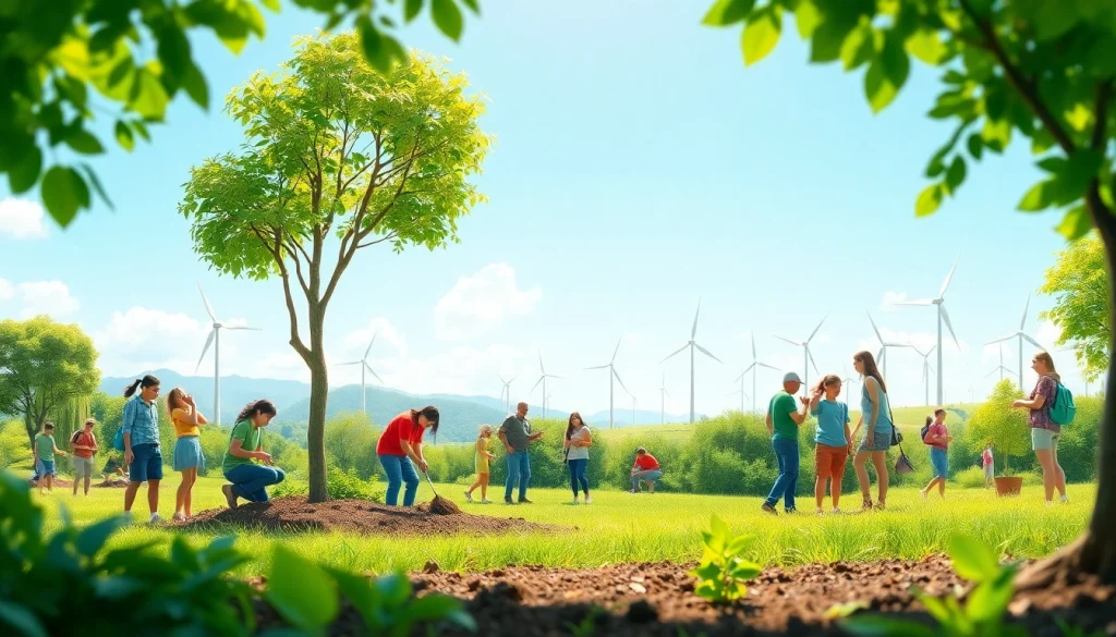 Join the sustainability movement through the community gathered at https://www.unsustainablemagazine.com, symbolizing growth.