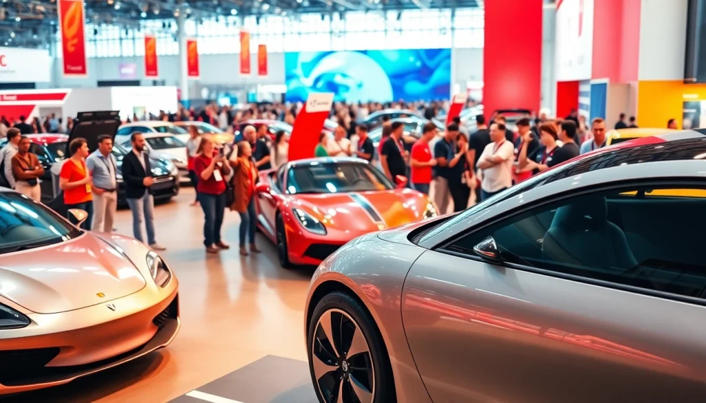 Experience the excitement of an Auto Cars Show with diverse vehicles and interactive attendees.