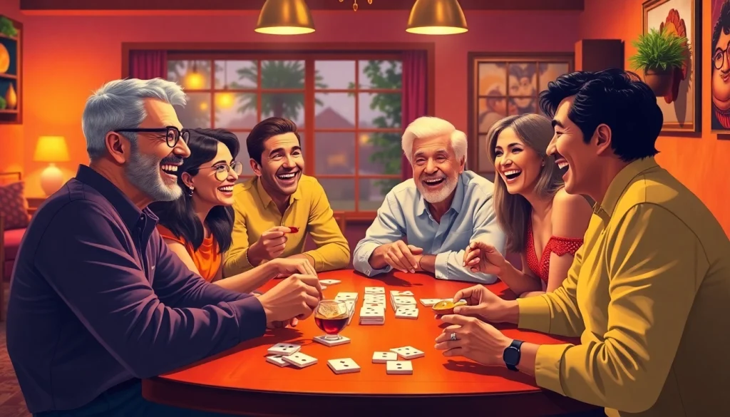 Players engaging in a fun round of Ok Rummy, showcasing excitement and friendly competition at a game night.