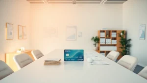 카드 한도 현금화 방법을 안내하는 현대적인 사무실 환경