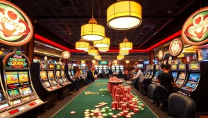 Mengamati bandar togel resmi slot dengan pemain yang bersemangat di kasino yang ramai.