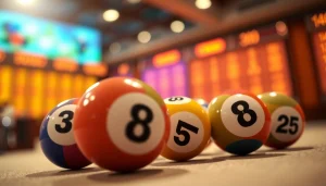 Menggambarkan angka togel yang menarik dengan bola bernomor dan suasana undian yang dinamis.
